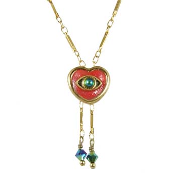 Red Heart Eye Necklace