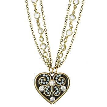Art Deco Large Heart Necklace