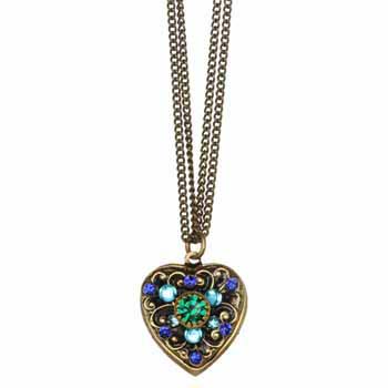 Peacock Heart Necklace