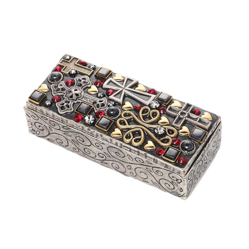 Crosses and Hearts Rectangle Jewelry Box