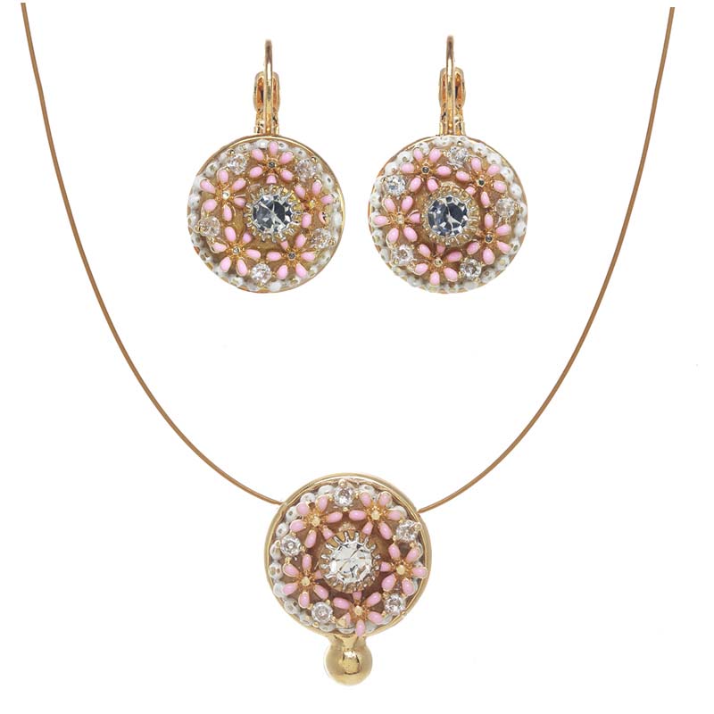 Dahlia Bloom Necklace and Earrings Set