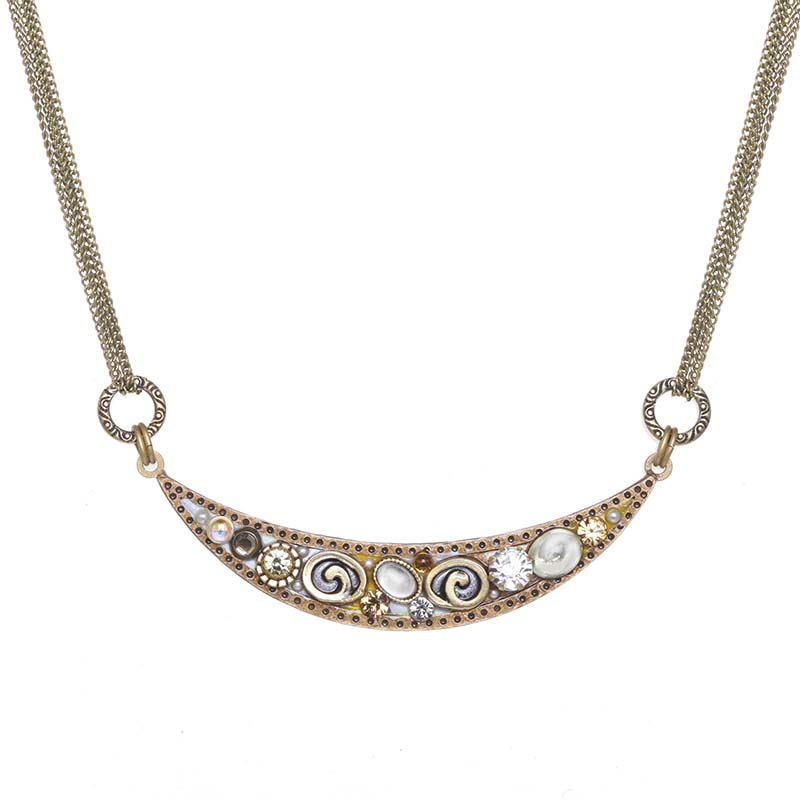 Champagne Thin Crescent Necklace