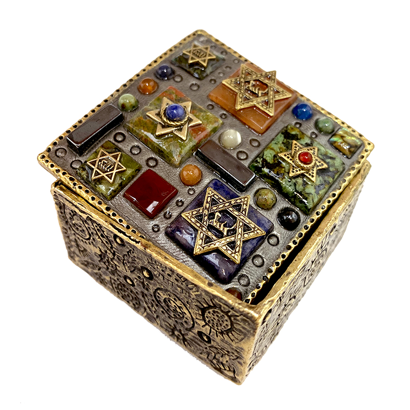 Small Square Judaica Jewelry Box