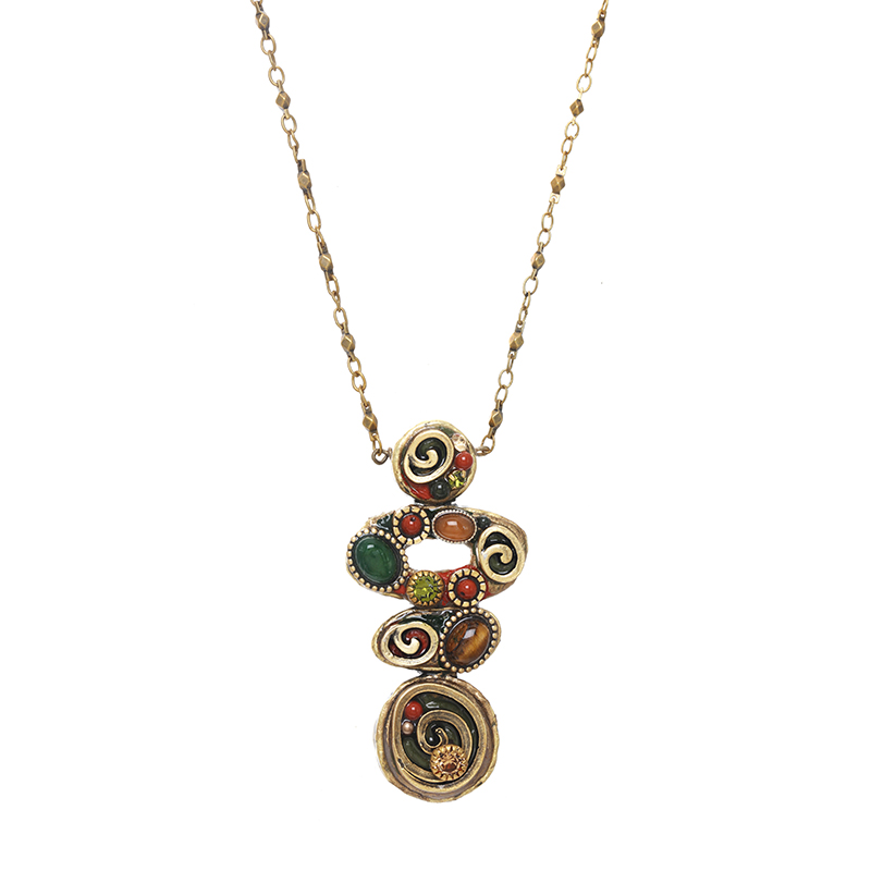 Evergreen Abstract Necklace