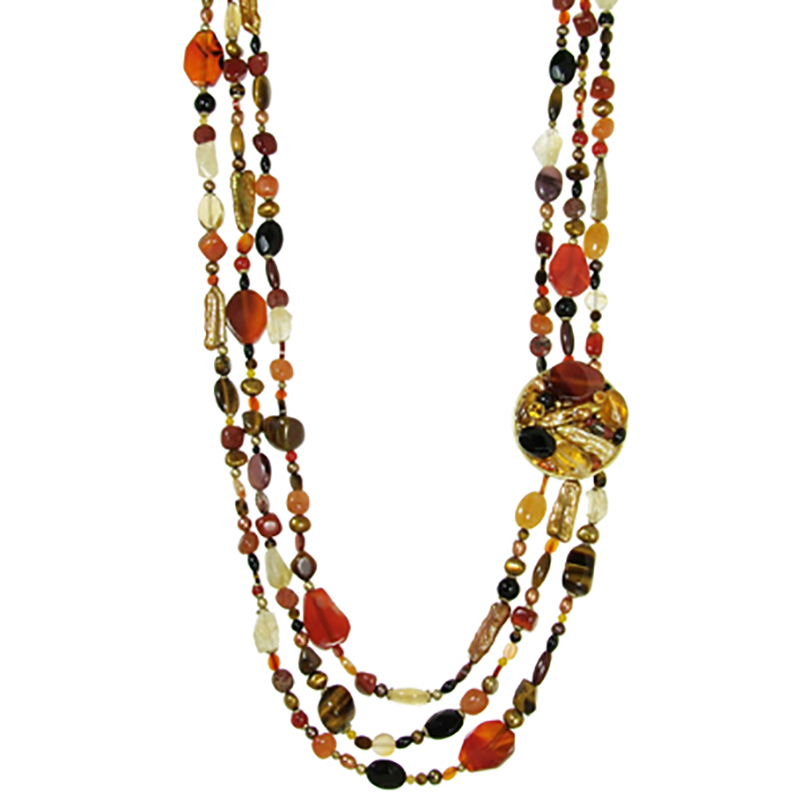 Lava Rock Beaded Statement Necklace