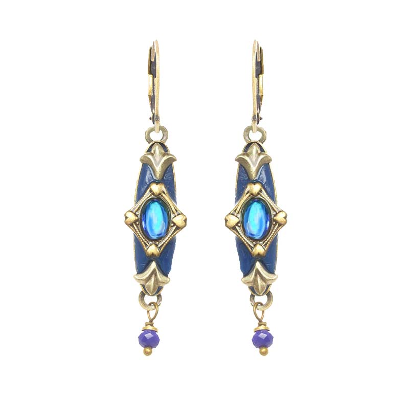 Long Turquoise Oval Earrings