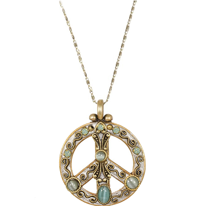 Pacific Opal Peace Sign Necklace