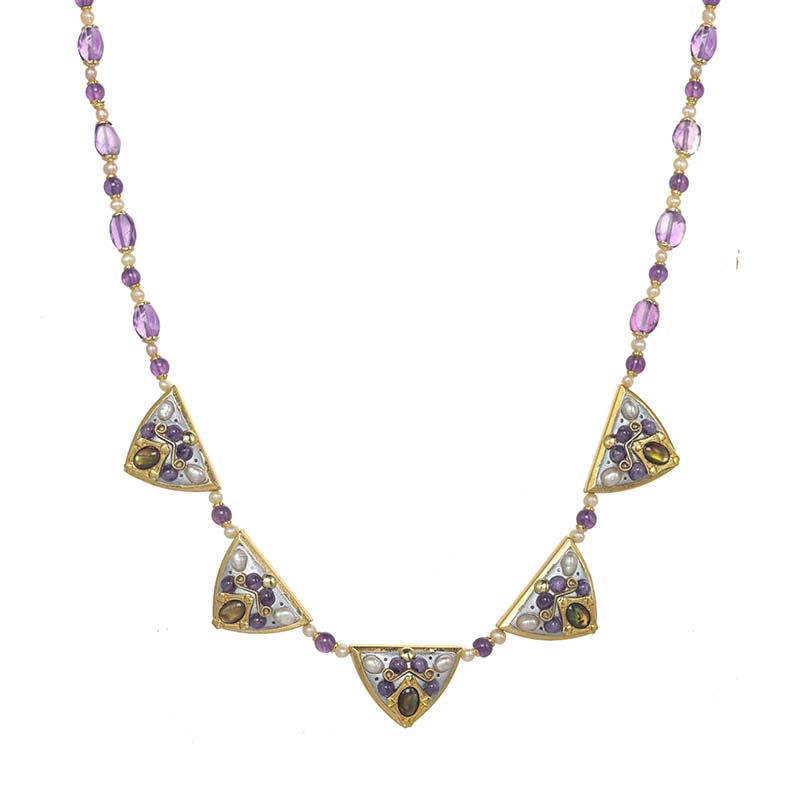 Amethyst Multi Triangles Necklace