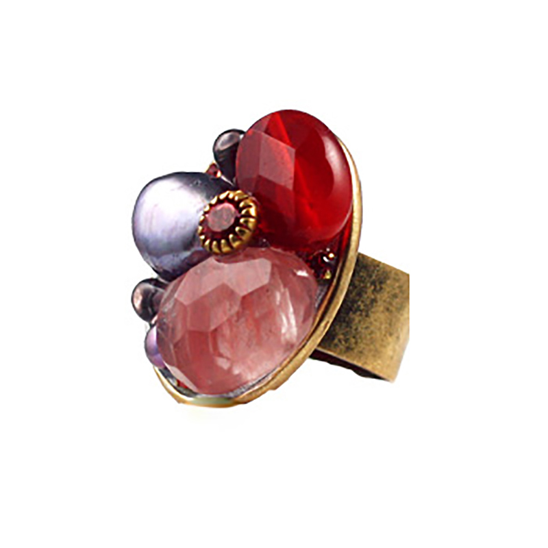 Pink & Purple Gemstone Ring