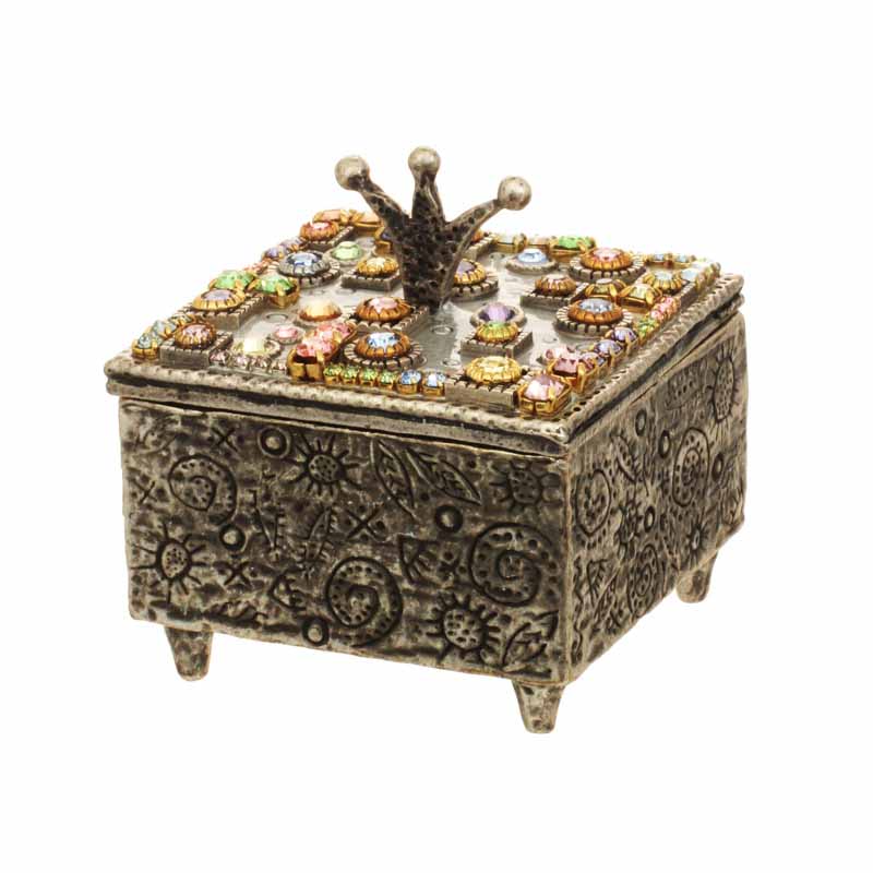 Silver Mosaic Square Jewelry Box