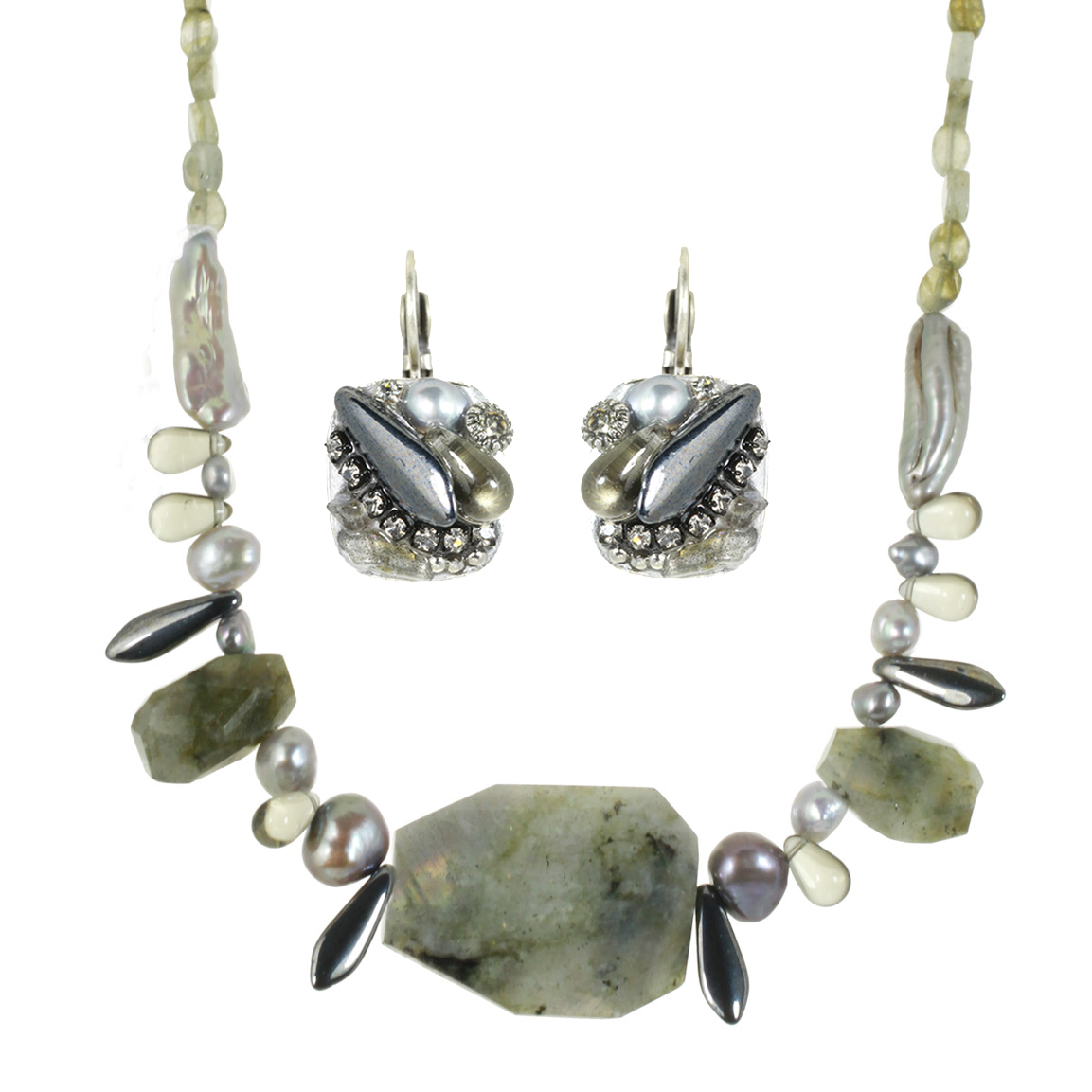 Icy Dreams Square Earrings & Necklace Set