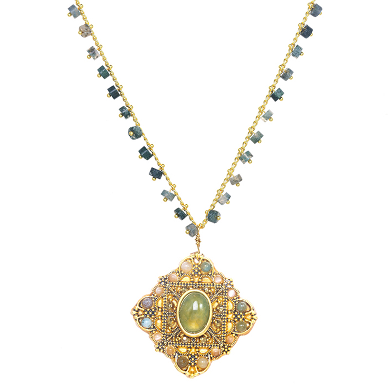 Agate & Jasper Gemstone Necklace