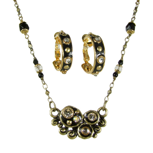 Starry Night Clip Earrings & Necklace Set