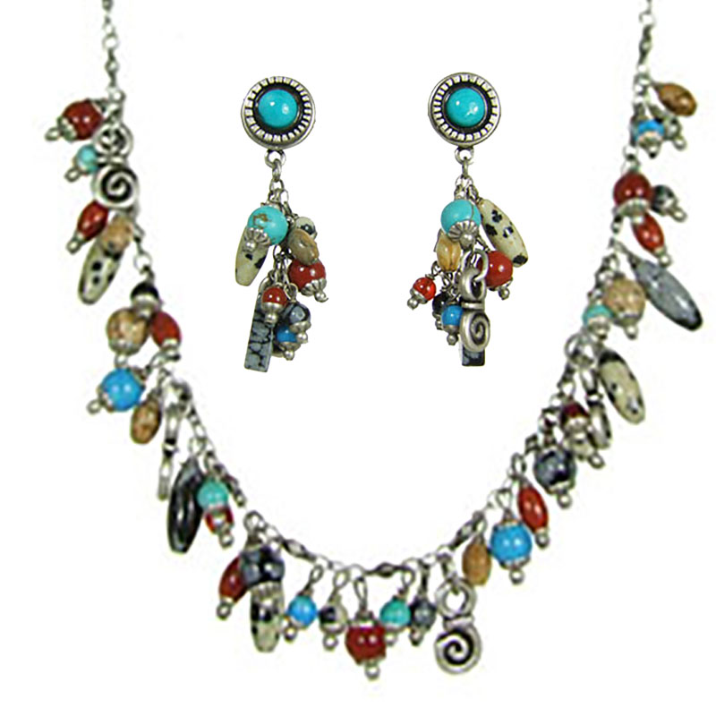 Southwest Charm Necklace & Earrings Set