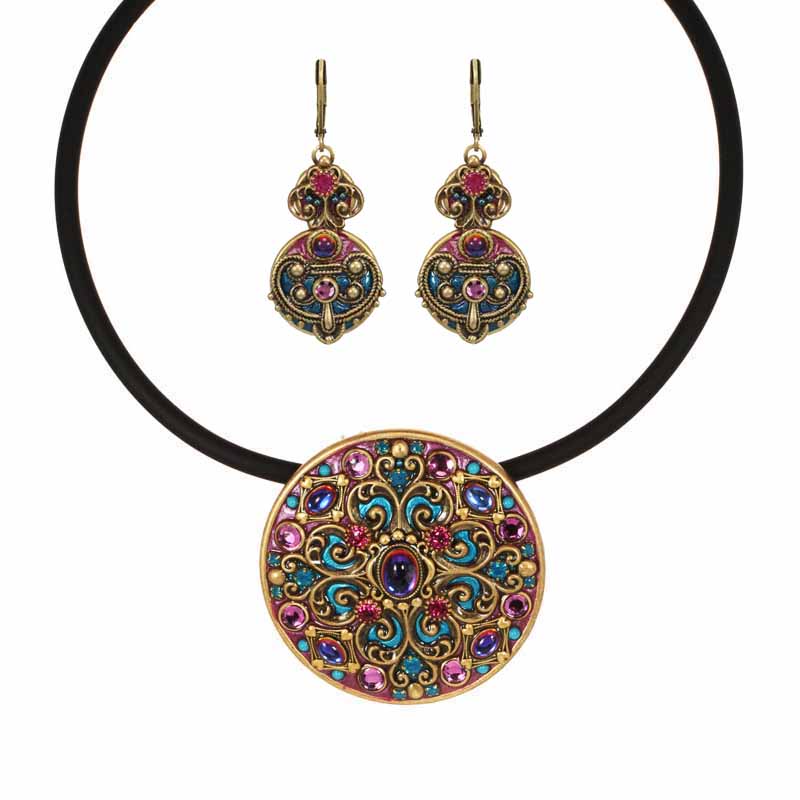 Horizon Circle Choker Necklace & Earrings Set