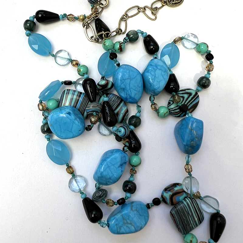 Turquoise Long Beaded Necklace