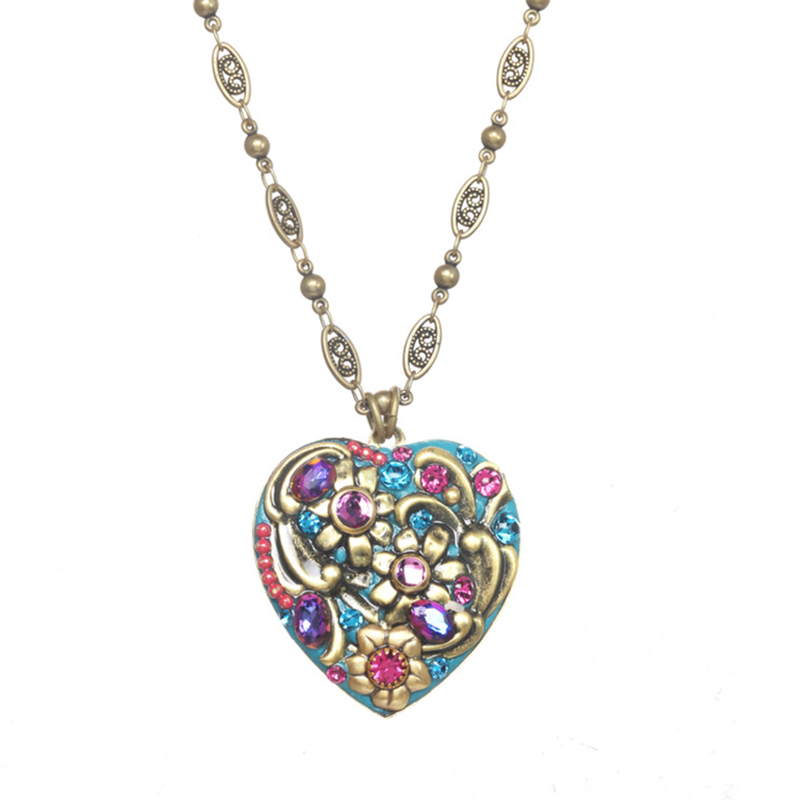 Teal Heart Necklace