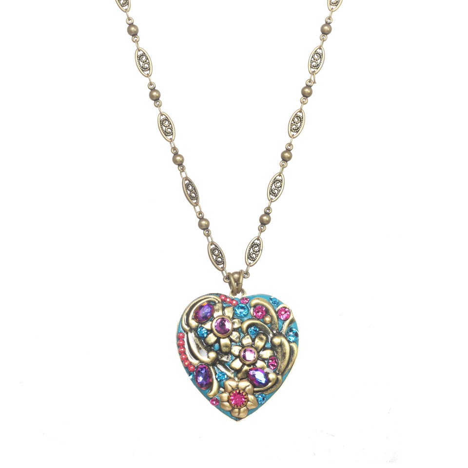 Teal Heart Necklace
