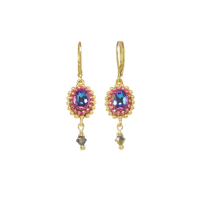 Raspberry Crystal Earrings