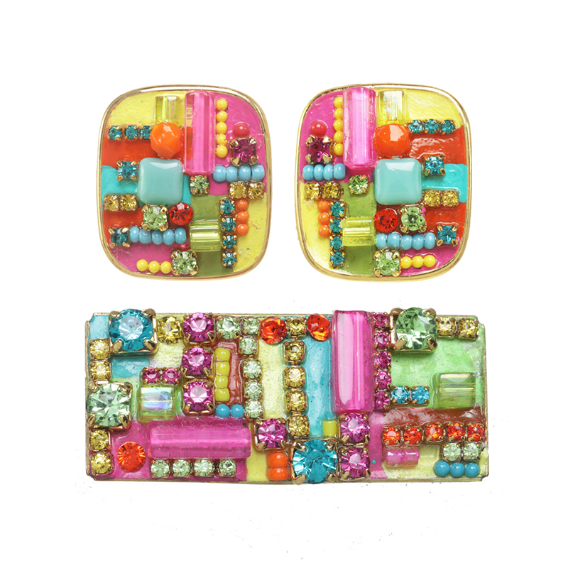 Rock Candy Pin & Earrings Set