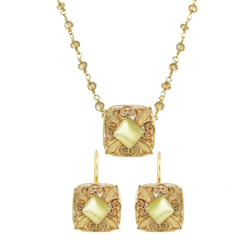 Goldenrod Necklace & Earrings Set