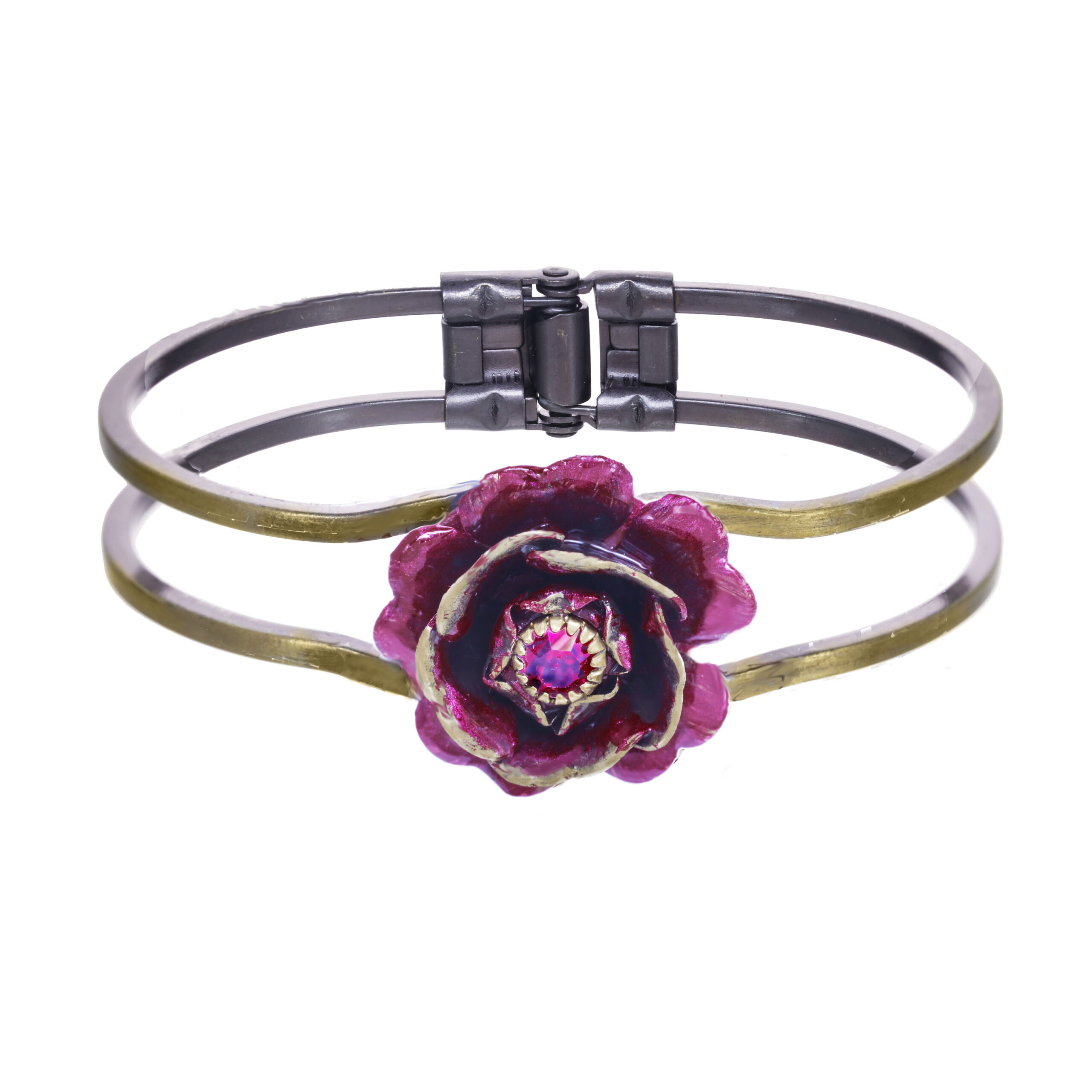Purple Rose Bangle Bracelet
