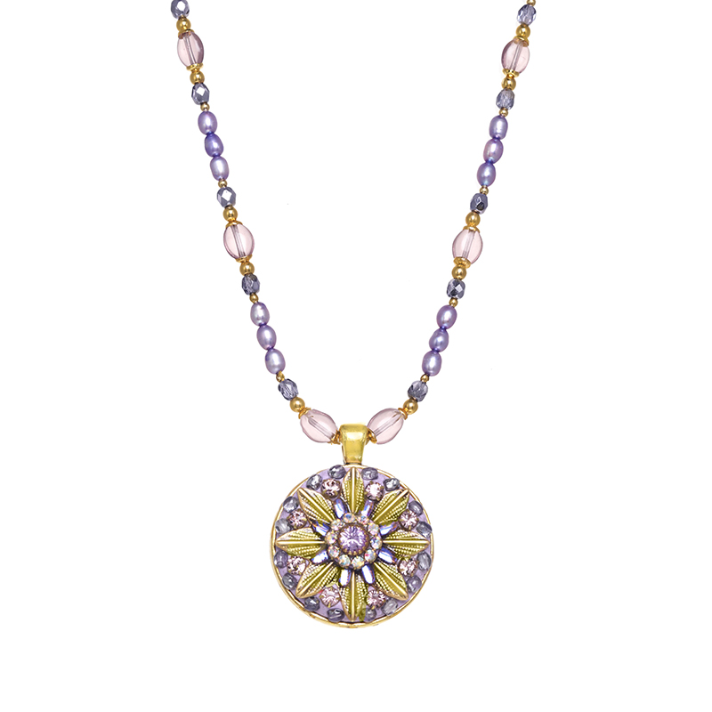 Gold & Purple Star Medallion Necklace