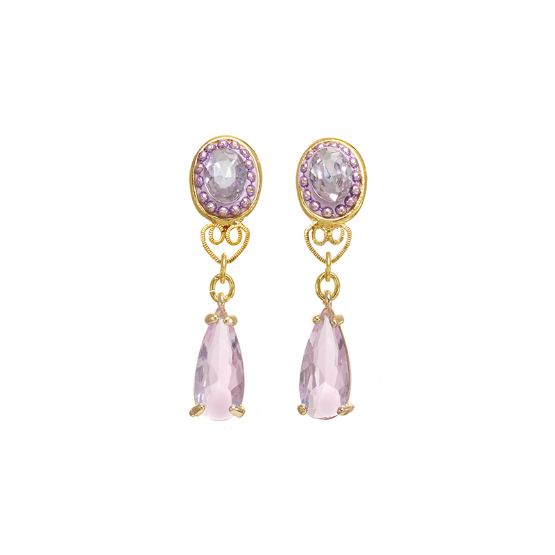 Glowing Lilac Crystal Earrings
