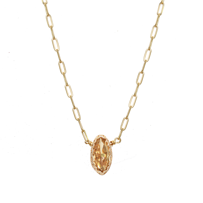 Gold Glowing Crystal Necklace