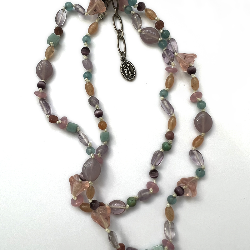 Pastel Clear Beaded Necklace