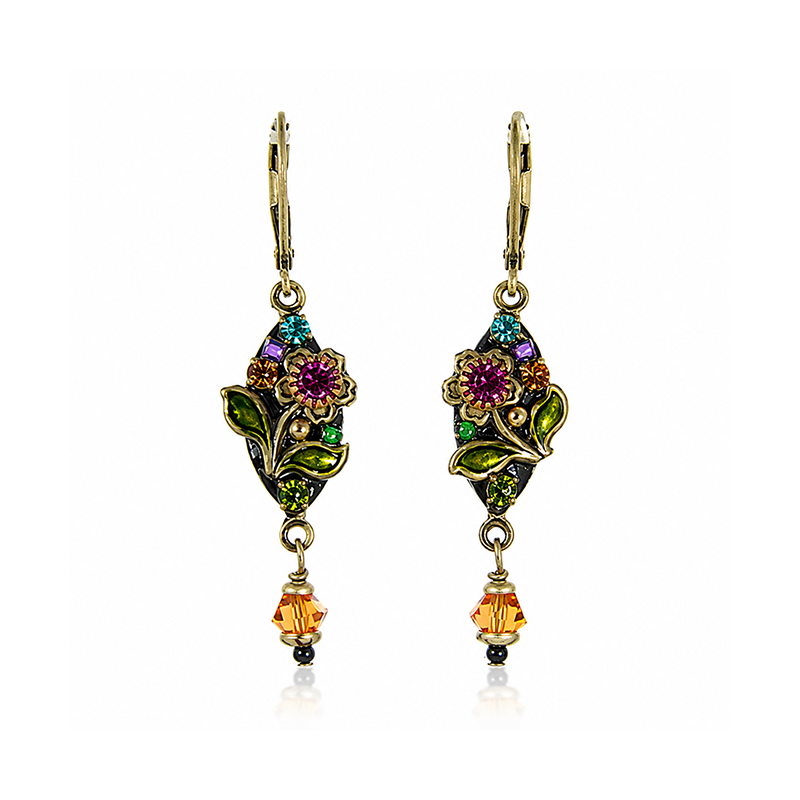 Midnight Garden Long Diamond Earrings