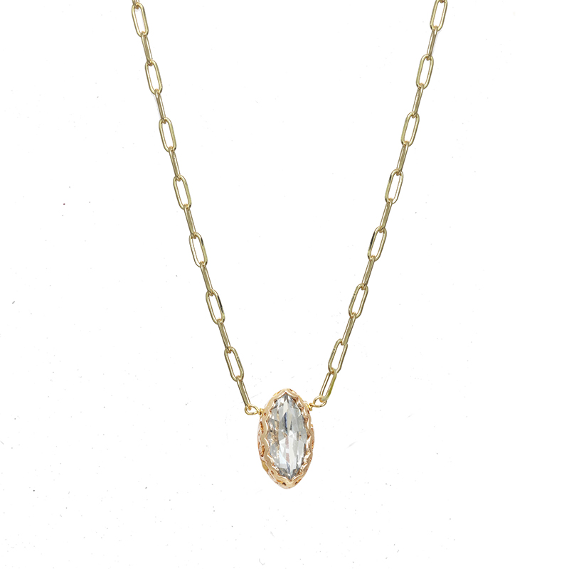 Crystal Clear Oval Necklace