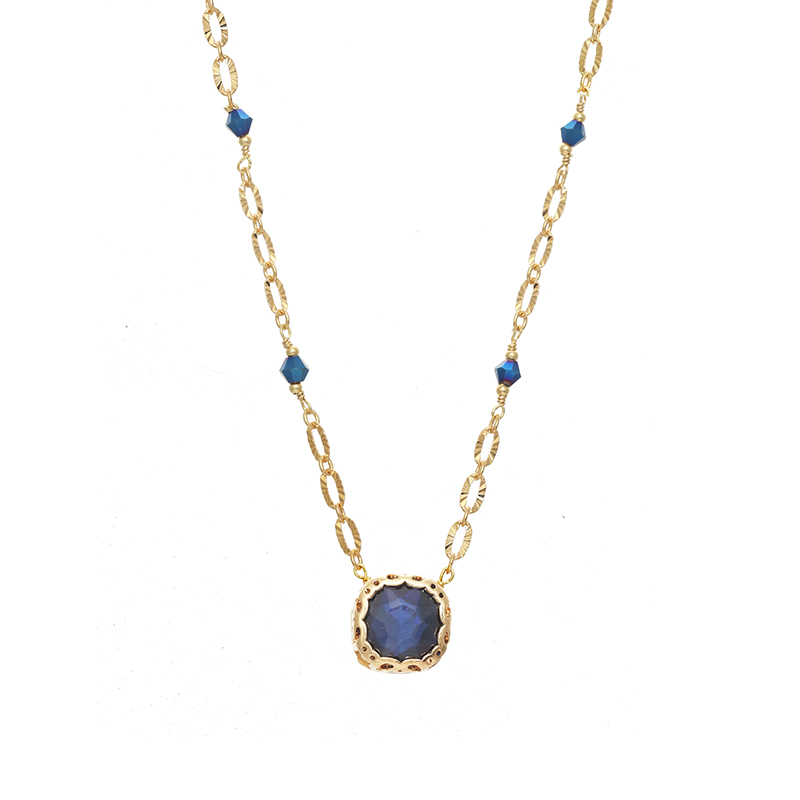 Regal Blue Crystal Necklace