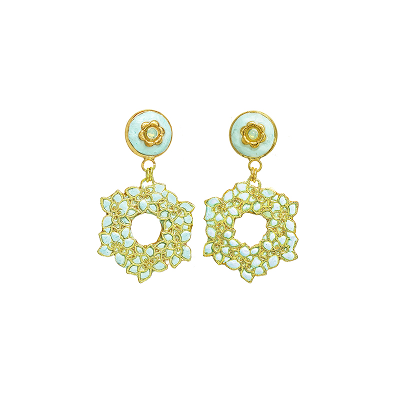 Pastel Green Hoop Earrings