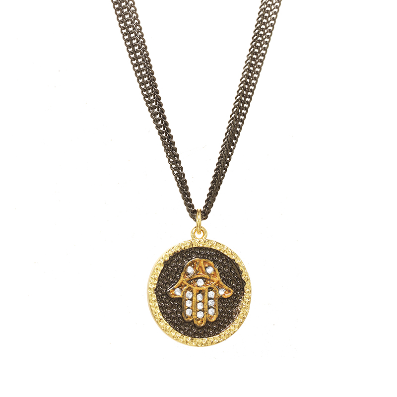 Hamsa Ancient Coin Necklace