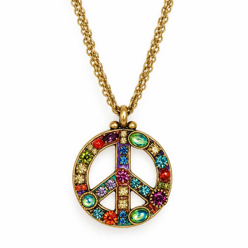 Multibright Peace Sign Necklace