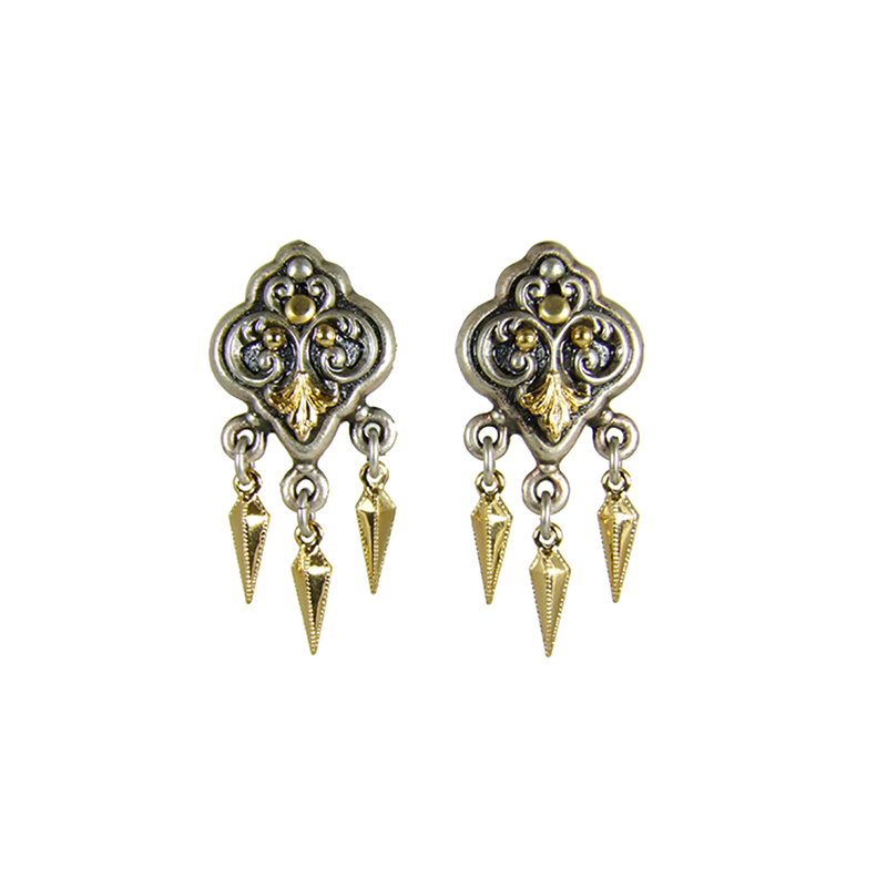 Silver & Gold Ornate Earrings