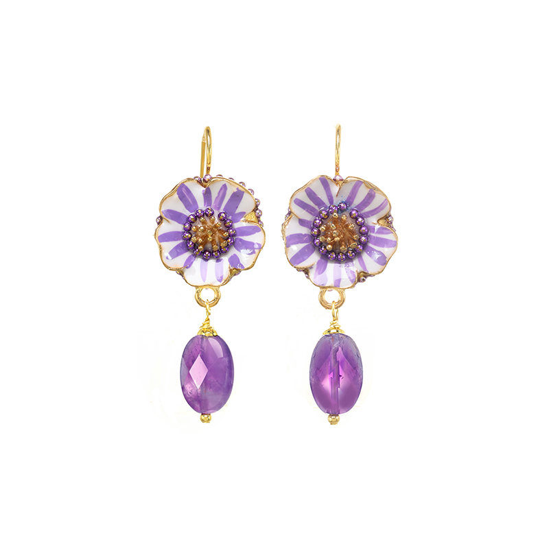 Lavender Floral Earrings