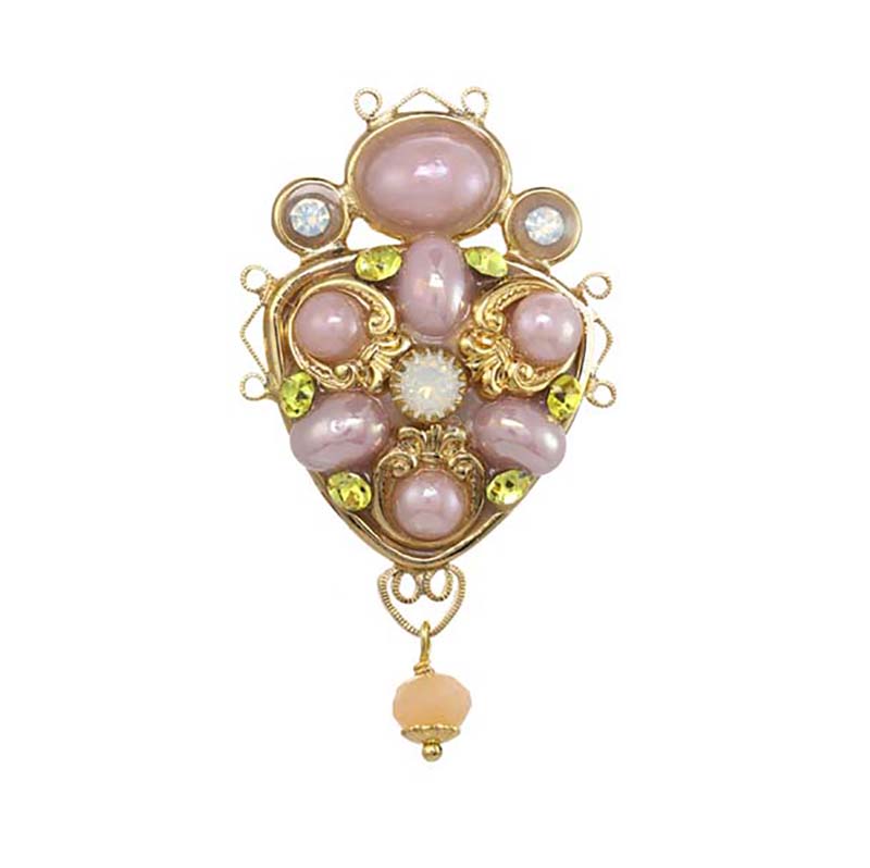 Pink and Gold Brooch