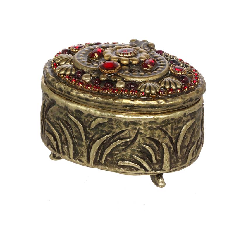 Garnet Gold Oval Jewelry Box