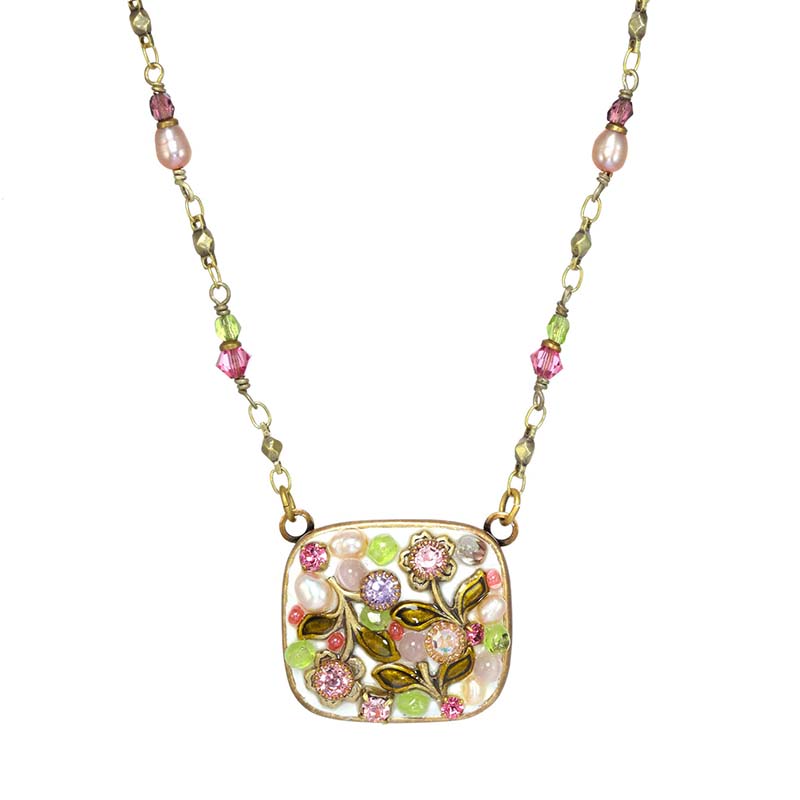 Pearl Blossom Square Necklace