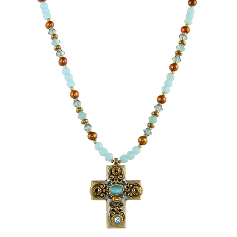 Pacific Opal Medium Cross Necklace