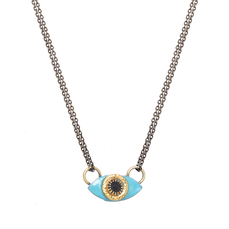 Small Teal Eye Necklace