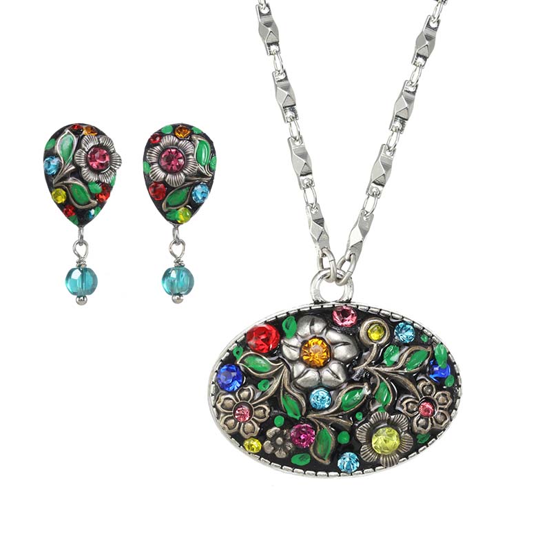 Midsummer Oval Necklace & Earrings Set