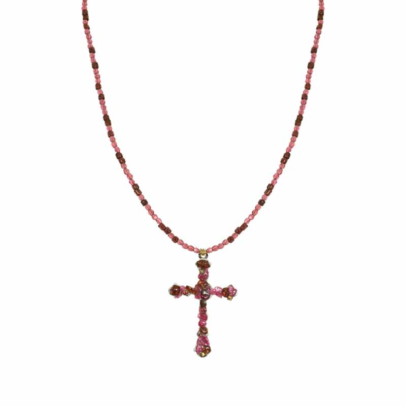 Amethyst Crystal Cross Necklace