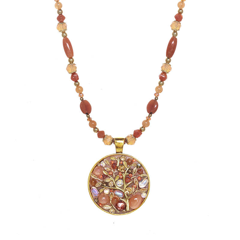Peach Tree Large Circle Necklace