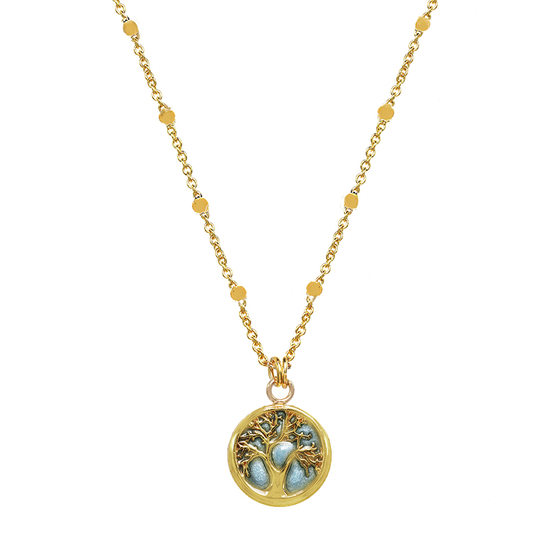 Light Blue Tree of Life Necklace