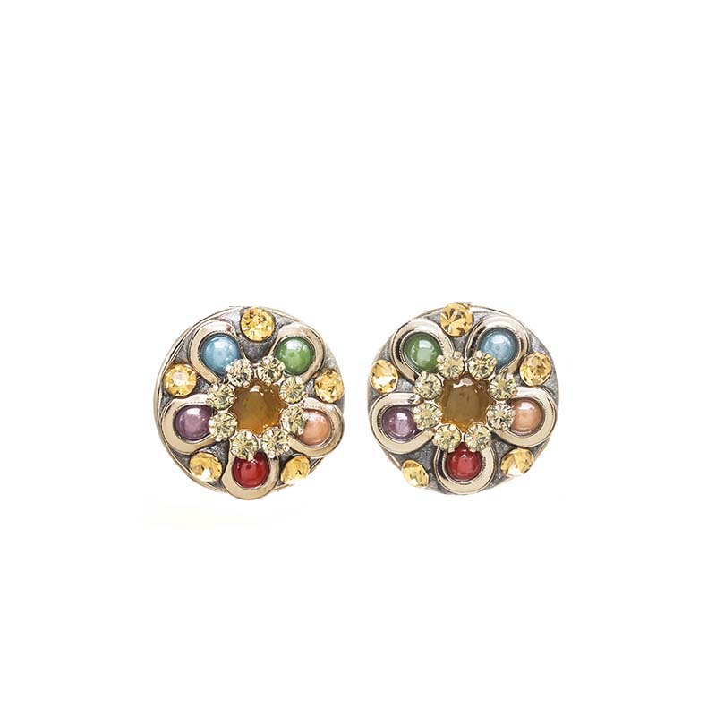 Gemstone Bloom Post/Clip Earrings