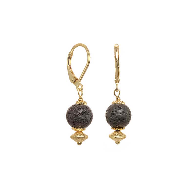 Lava Rock Bead Earrings