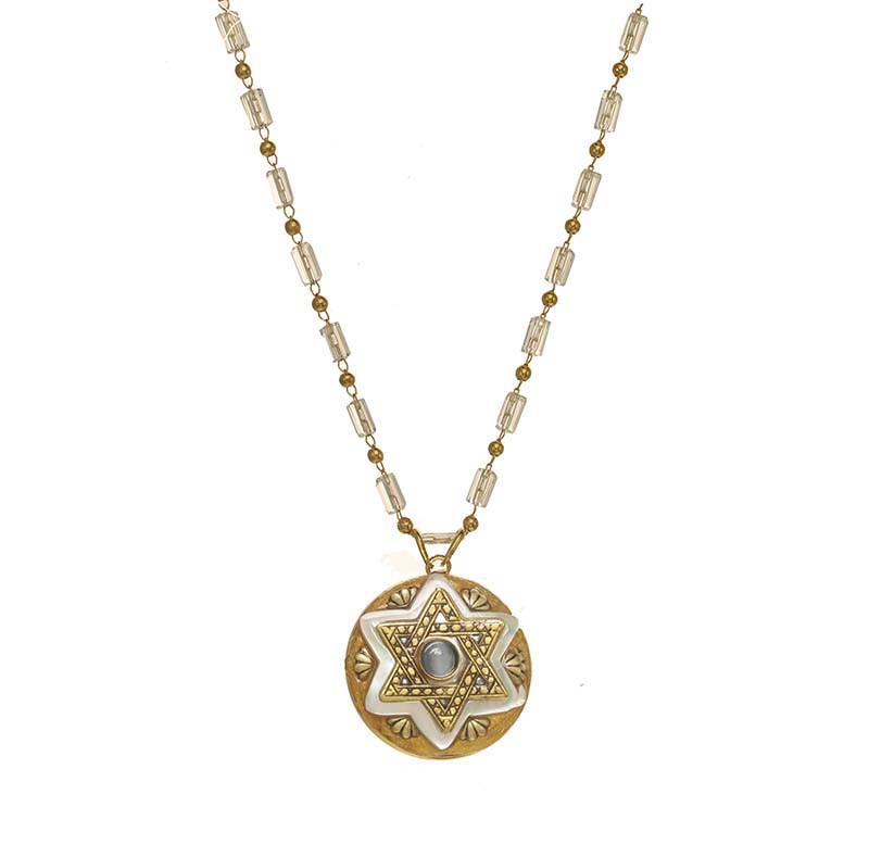 Mother of Pearl Star of David Necklace